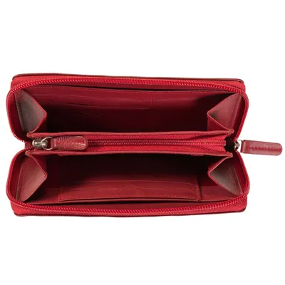 Image de Golden Head Cuir porte-monnaie Polo RFID Protect Zipped Ladies Purse Wallet Red rouge