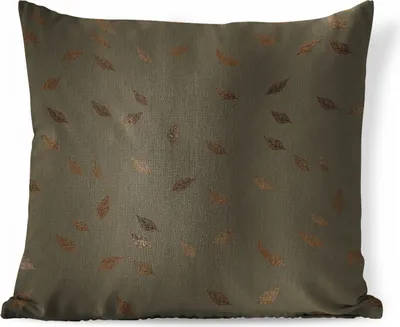 Produktbild von MuchoWow® Zierkissen Sofakissen Wohnzimmer Dekokissen 60x60 cm Blatt - Muster - Braun - Sitzfläche - Foto Polster