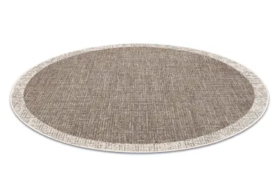 Produktbild von TEPPICH SIZAL FLOORLUX KREIS 20401 Rahmen taupe / champagner  beige rund 160 cm