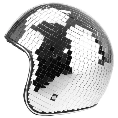 Produktbild von Handgefertigter Disco Helm Glasmosaik Mit Innenfutter Kinnriemen Für DJ Festival Hochzeit Fotoshooting