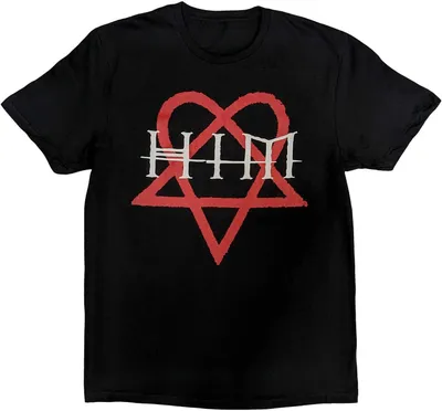 Image de Him - "Heartagram" T-shirt homme/femme unie RO9396 (L) (Noir)