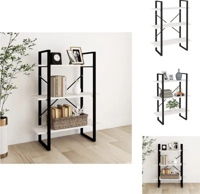 Zdjęcie produktu dla vidaXL Regał 3 przegrody biały 80x30x105 cm lite drewno sosnowe - Regały i biblioteczki