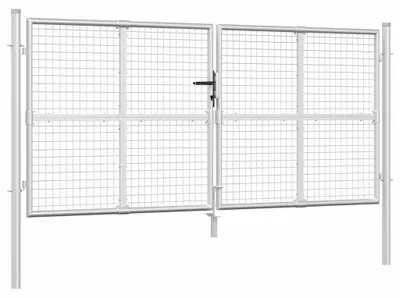 Produktbild von Metallischer Gartenzaun - Gartentrennwand - Gartentor - Gartentor mit Pfosten - Zugangstor - Verzinkter Stahl