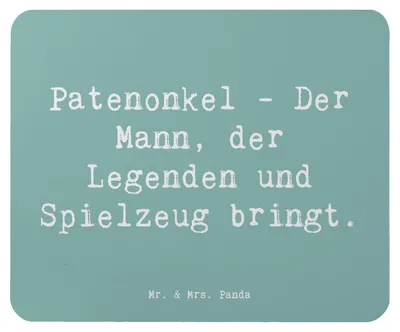 Produktbild von Mr. & Mrs. Panda Mauspad Spruch Patenonkel Geschenk - Meeresbrise - Familie, Mousepad, Jubiläen, Geschichten, Patengeschenke, Patenkind, pc mausunterlage, Freude, laptop