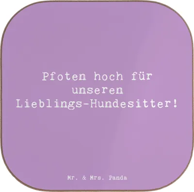 Produktbild von Mr. & Mrs. Panda Untersetzer für Gläser Spruch Lieblings-Hundesitter - Lavendeltraum - Geschenk, gläseruntersetzer, Bedanken, Aufmerksamkeit, Glas, Danke sagen, Kaffee