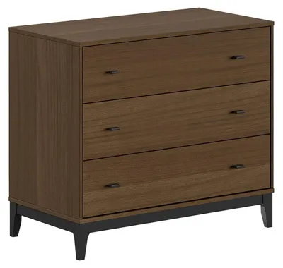 Produktbild von Vipack Kommode Ilyas Wickeltisch Walnuss mit 3 Schubladen 89x100x55 cm