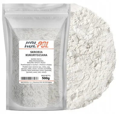 Zdjęcie produktu dla SKROBIA KUKURYDZIANA 500g Maizena z kukurydzy naturalna jakość Kol-Pol