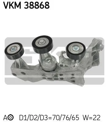 Produktbild von SKF VKM 38868 Spannrolle Keilrippenriemen passend für MERCEDES-BENZ A-Klasse (W169) B-Klasse (W245)