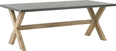 Produktbild von BELIANI Gartentisch Grau Beton Akazienholz-Gestell rustiklaler Look Gartenausstattung Gartenmöbel Garten und Terrasse
