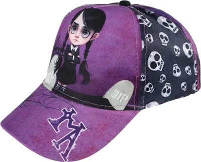 Produktbild von Wednesday Adams Mädchen Kinder Basecap Baseball Kappe allover Print – Bunt / 55