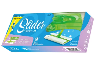 Obrázok produktu pre Peggy Perfect 6030 Peggy Perfect Slider štartovacia sada, mop na podlahu + 8 utierok