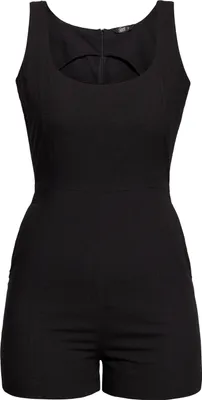 Produktbild von QUEEN KEROSIN Kurzer Basic Jumpsuit Aus Baumwolle-Viskose-Mix Uni M