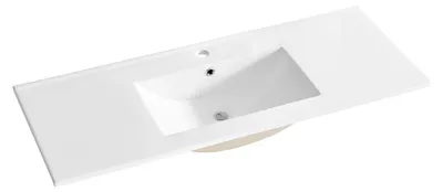 Immagine prodotto di Lavabo da incasso in Vetroceramica 121 x 46 cm, bianco lucido, rettangolare