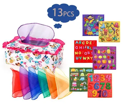 Zdjęcie produktu dla Pudełko na chusteczki Zabawka Montessori dla niemowląt od 6 do 12 miesięcy Zabawka sensoryczna dla niemowląt Maluchy
