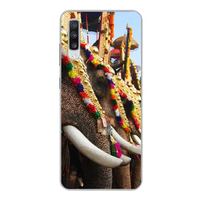 Produktbild von MuchoWow® Handyhülle Schutzhülle Hülle für Samsung Galaxy A70 Elefant - Parade - Tiere Silikon Softcase Handy Hülle - Schutzhaube