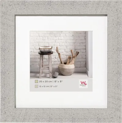 Obrázok produktu pre Drevený rám Walther HOME svetlosivý 20x20 cm s paspulkou 15x15 cm