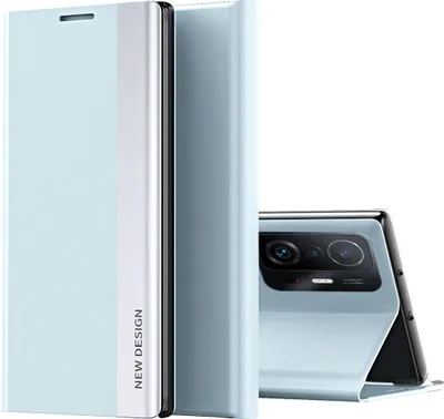 Obrázek produktu pro Xiaomi Mi 11T Pro Case, tenké koženéPolyuretanmagnetické flipové ochranné pouzdro pro Xiaomi Mi 11T / Mi 11T Pro Blue