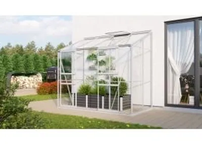 Produktbild von Vitavia Anlehn-Gewächshaus "Styx 3300" aluminium eloxiert 3,3 m² 3 mm ESG
