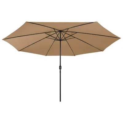 Produktbild von vidaXL Sonnenschirm mit LED-Beleuchtung 400 cm Taupe