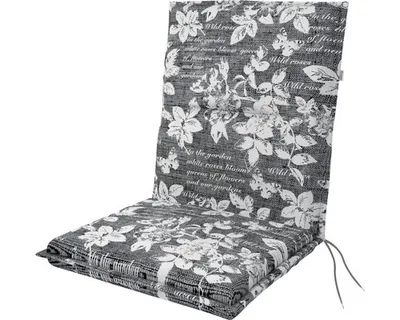 Produktbild von Doppler Stuhlauflage grau 48 cm breit 5 cm hoch Blumenmuster pflegeleicht robust