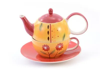 Produktbild von Tea for one Set "Danja" Keramik, 4 teilig Kanne: 0,4 l, Tasse: 0,2 l