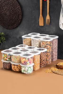 Produktbild von Sada úložných boxů Nami (18 kusů) BNMPOLYWS18-51217, Bílá