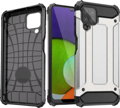 Produktbild von Hybrid Armor gepanzerte Hybrid-Hülle Samsung Galaxy A22 4G Silber