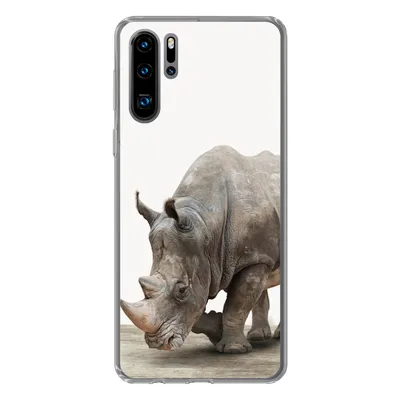 Produktbild von MuchoWow® Handyhülle Schutzhülle Hülle für Huawei P30 Pro Nashorn - Jungen - Wildtiere - Kinder - Mädchen - Tiere Silikon Softcase Handy Hülle - Schutzdeckel