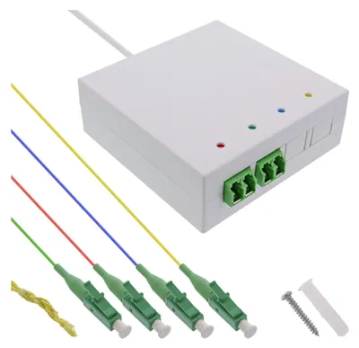 Imagen del producto de Caja de extensión FTTH InLine®, preconfigurada, 4x LC/APC, 9/125µm, 50 metros