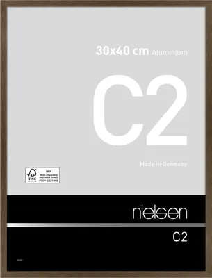 Produktbild von nielsen Aluminium Bilderrahmen C2, 30x40 cm, Struktur Walnuss Matt
