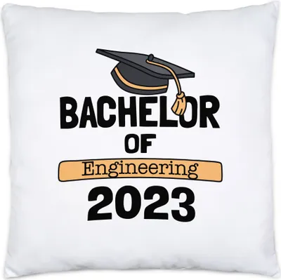 Produktbild von Bachelor of Engineering 2023 Kissen inkl. Füllung Studium Absolvent Abschluss Geschenk Bachelorabschluss Uni