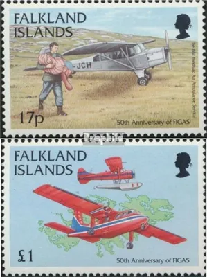 Produktbild von Briefmarken FalklanSteckanschlussln 1998 Mi 732-733 (kompl.Ausg.) postfrisch Staatlicher Flugdienst