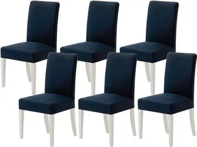Produktbild von Famanu Stuhlhülle 6-teiliges Set - abnehmbar, waschbar, marineblau