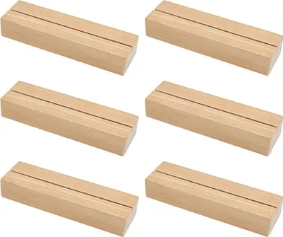 Produktbild von 6 Stücke Holz Kartenhalter Fotohalter Tischkartenhalter Holz Tischnummer Halter Holz Platzkartenhalter für Restaurants Hochzeiten Karte Foto Speisekarte Tischnummer