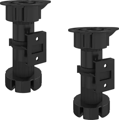 Obrázek produktu pro Nábytkové nohy Nastavitelná 2 pcs Černá 46 x 46 x 128 mm PP