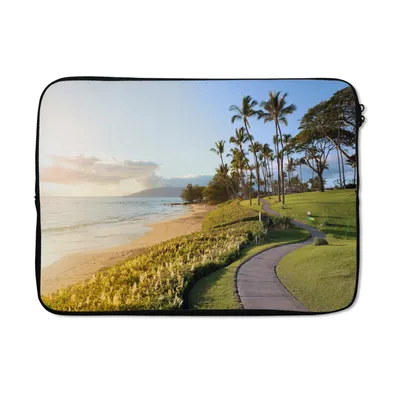 Produktbild von MuchoWow® Laptop Hülle 13 Zoll Strand - Weg - Palmen Laptoptasche - Laptophülle - Sleeve - Rundumschutz