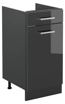 Obrázok produktu pre Kuchynská spodná skrinka Vicco R-Line Antracit vysoký lesk/antracitová 40 cm bez pracovnej dosky, Model 61013