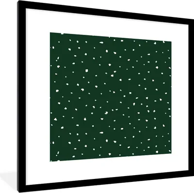 Produktbild von MuchoWow® Gerahmtes Poster Grün - Design - Punkte 40x40 cm - Poster mit Schwarzem Bilderrahmen Wandposter Rahmen Foto Bilder - Poster - Plakat im Rahmen