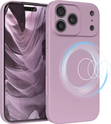 Produktbild von EAZY CASE - Silikonhülle magnetisch für Apple iPhone 17 Pro Max, Hülle Silikon, weich stoßfeste Magnet Handyhülle, Schutzhülle mit Kameraschutz, TPU Bumper in Lila