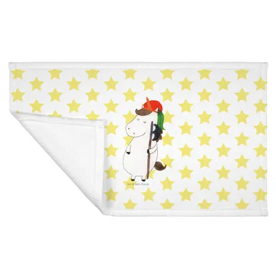 Produktbild von Mr. & Mrs. Panda Handtuch Einhorn Junge - Weiß - Geschenk, Frotteehandtuch, baumwolle, Unicorn, Händehandtuch, Flauschtuch, Mittelalter, kleines, Bube, Einhörner