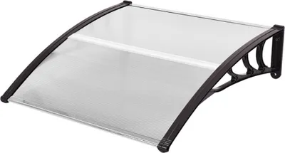 Zdjęcie produktu dla Plastykowy daszek nad drzwi wejściowe, 2 wymiary i kolory-120x90 cm-czarny