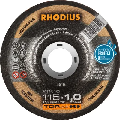 Image de Rhodius Disque à tronçonner XTK 10 115x1,0x22,23mm acier inoxydable Topline - 206166