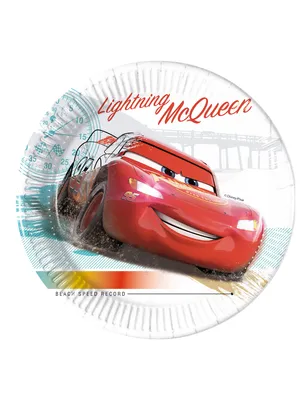 Obrázek produktu pro Cars Blesk McQueen 8 papírových talířů 23cm Kompostovatelné