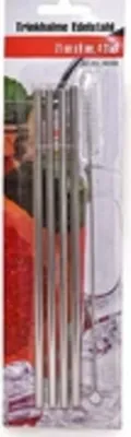Produktbild von 4 Trinkhalme EDELSTAHL + Bürste 21cm x 6 mm, gerade