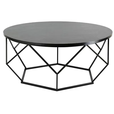 Zdjęcie produktu dla Czarny stolik kawowy Diamond z metalową geometryczną podstawą