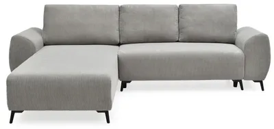 Image de MENZZO Canapé convertible avec angle réversible Paolo Velours côtelé Gris