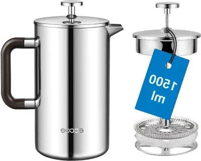 Image de Cafetière à double paroi 15 L en acier inoxydable avec 3 filtres, pour la maison