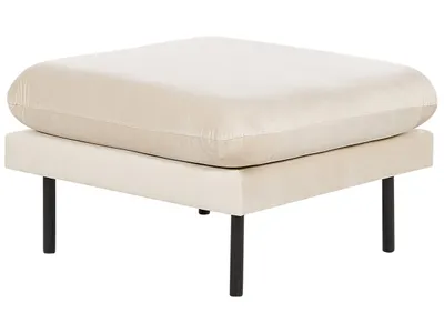 Zdjęcie produktu dla BELIANI Otomana jasnobeżowa welurowa podnóżek na metalowych nóżkach w stylu glamour