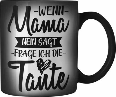 Produktbild von Trendation - Farbwechsel Zauber-Tasse für Neffen Neffin von Tante Geschenk Lustige Geschenkidee (Schwarz)