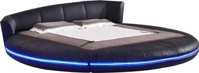 Produktbild von Rund Design Betten Leder Rundes Bett Doppel Luxus Hotel Gestell Schlaf Zimmer